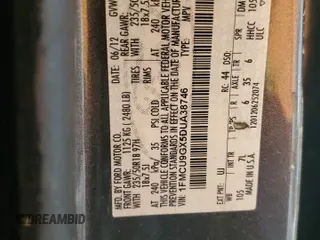 2013 Ford Escape SE с VIN 1FMCU9GX5DUA38746, выставлен на аукционе Copart как лот 56034105 с пробегом Не указан миль и Списание • Salvage title. История ставок и продаж доступна на DreamBid. Изображение 13.