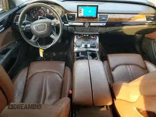 2016 Audi A8 with VIN WAUJRAFD5GN007742, listed as a Copart auction lot 44698375 with 110,830 mi miles and Salvage title. Bid and sale history available at DreamBid. Image 8.