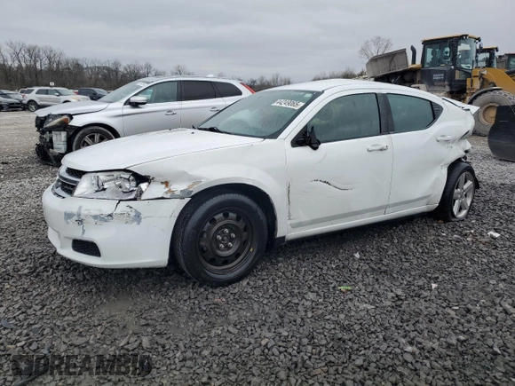 2013 Dodge Avenger with VIN 1C3CDZAB8DN665053, listed as a Copart auction lot 44249065 with 156,338 mi miles and Salvage Title. Bid and sale history available at DreamBid. Image 1.