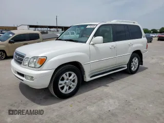 2004 Lexus LX 470 z VIN JTJHT00W743542910, wystawiony jako Copart lot #57187445 z przebiegiem 236 985 mil mil oraz Szkoda całkowita • Salvage title. Historia ofert i sprzedaży dostępna na DreamBid. Obrazek 1.