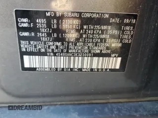 2019 Subaru Outback Limited with VIN 4S4BSANC3K3230091, listed as a Copart auction lot 47386925 with 97,547 mi miles and Salvage title. Bid and sale history available at DreamBid. Image 12.
