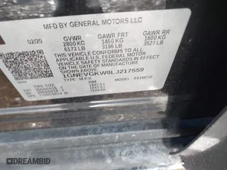 2020 Chevrolet Traverse LT Cloth with VIN 1GNEVGKW8LJ217559, listed as a IAAI auction lot 41458010 with 43,533 mi miles. Bid and sale history available at carsss.com. Image 9.