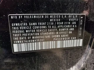 2013 Volkswagen Jetta SE z VIN 3VWBX7AJ8DM435207, wystawiony jako Copart lot #54331285 z przebiegiem 184 220 mil mil oraz Szkoda całkowita • Salvage title. Historia ofert i sprzedaży dostępna na DreamBid. Obrazek 13.
