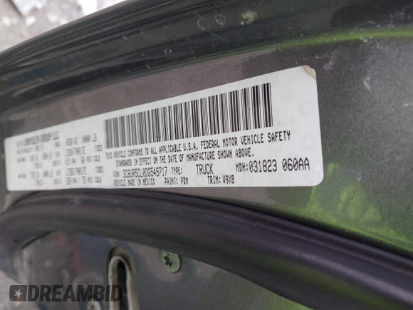 2013 Ram 2500 Tradesman с VIN 3C6UR5CL6DG549771, выставлен на аукционе IAAI как лот 41875718 с пробегом 243 458 миль миль и . История ставок и продаж доступна на DreamBid. Изображение 9.
