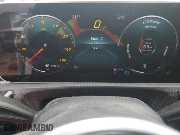 2019 Mercedes-Benz A 220 with VIN WDD3G4EB8KW020688, listed as a Copart auction lot 68486944 with 34,902 mi miles and Salvage Title. Bid and sale history available at DreamBid. Image 9.