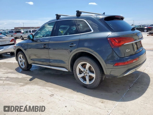 2021 Audi Q5 Premium with VIN WA1AAAFY2M2004785, listed as a Copart auction lot 56500595 with 79,376 mi miles and Salvage title. Bid and sale history available at DreamBid. Image 2.