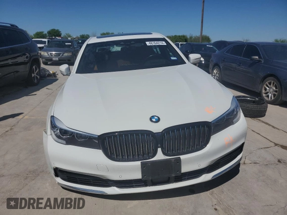 2018 BMW 7 Series 740i xDrive with VIN WBA7E4C52JGV24125, listed as a Copart auction lot 48164214 with 77,695 mi miles. Bid and sale history available at carsss.com. Image 5.