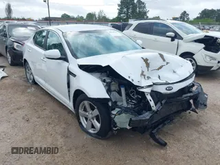2015 Kia Optima LX with VIN 5XXGM4A72FG439438, listed as a IAAI auction lot 41935974 with 244,053 mi miles. Bid and sale history available at carsss.com. Image 1.