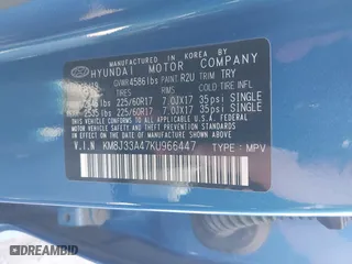 2019 Hyundai Tucson Value with VIN KM8J33A47KU966447, listed as a IAAI auction lot 41631458 with 46,519 mi miles. Bid and sale history available at carsss.com. Image 9.