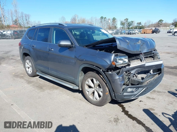 2018 Volkswagen Atlas SE with VIN 1V2CR2CA0JC571988, listed as a IAAI auction lot 41848862 with 96,426 mi miles and . Bid and sale history available at DreamBid. Image 1.