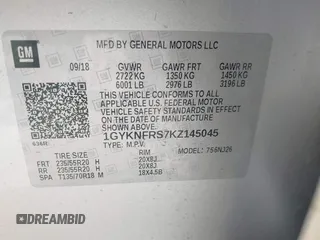 2019 Cadillac XT5 Premium Luxury AWD with VIN 1GYKNFRS7KZ145045, listed as a IAAI auction lot 39607961 with Not provided miles and . Bid and sale history available at DreamBid. Image 9.