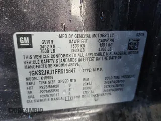 2015 GMC Yukon XL Denali with VIN 1GKS2JKJ1FR615647, listed as a Copart auction lot 80284364 with 183,728 mi miles and Salvage Title. Bid and sale history available at carsss.com. Image 13.