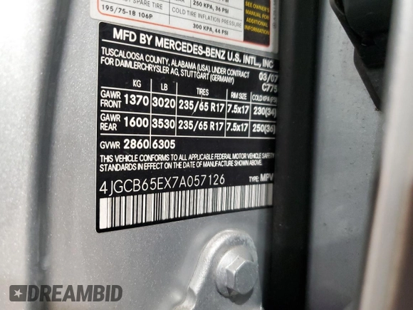 2007 Mercedes-Benz R 3.5L с VIN 4JGCB65EX7A057126, выставлен на аукционе Copart как лот 51479565 с пробегом 137 028 миль миль и Чистый • Clean title. История ставок и продаж доступна на DreamBid. Изображение 13.