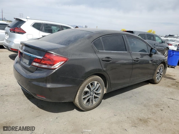 2013 Honda Civic Sdn EX with VIN 19XFB2F89DE232848, listed as a Copart auction lot 50598315 with 182,623 mi miles and Clean Title. Bid and sale history available at carsss.com. Image 3.