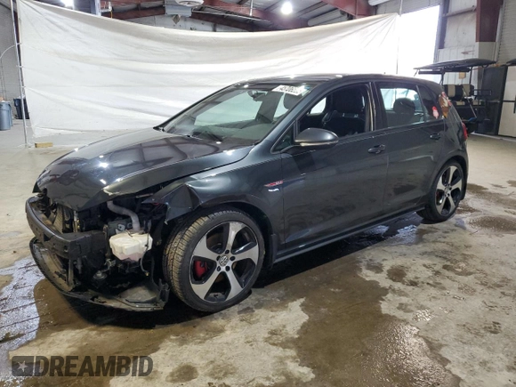 2015 Volkswagen Golf GTI SE with VIN 3VW5T7AU4FM097486, listed as a Copart auction lot 45706255 with 130,561 mi miles and Salvage Title. Bid and sale history available at carsss.com. Image 1.