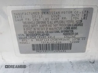 2015 Nissan Note SV with VIN 3N1CE2CP7FL421151, listed as a IAAI auction lot 41969163 with 120,745 mi miles and . Bid and sale history available at DreamBid. Image 9.