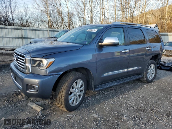 2019 Toyota Sequoia Platinum with VIN 5TDDY5G14KS171243, listed as a Copart auction lot 86040924 with 58,947 mi miles and Salvage Title. Bid and sale history available at carsss.com. Image 1.
