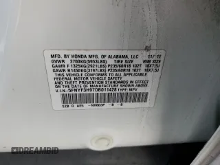 2013 Honda Pilot Touring z VIN 5FNYF3H97DB011428, wystawiony jako Copart lot #55270845 z przebiegiem 198 709 mil mil oraz Szkoda całkowita • Salvage title. Historia ofert i sprzedaży dostępna na DreamBid. Obrazek 14.