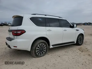 2023 Nissan Armada SL with VIN JN8AY2BB9P9837556, listed as a Copart auction lot 46731335 with 24,505 mi miles and Salvage Title. Bid and sale history available at carsss.com. Image 3.