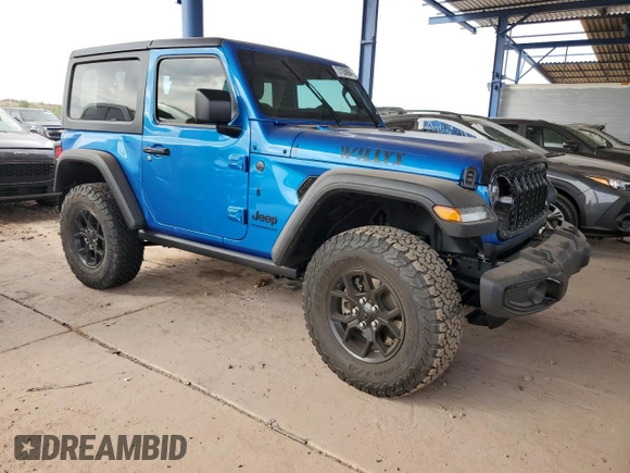 2024 Jeep Wrangler Sport S with VIN 1C4PJXAN8RW169420, listed as a Copart auction lot 62593945 with 5,164 mi miles and Salvage title. Bid and sale history available at DreamBid. Image 4.