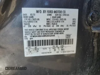 2021 Ford Explorer with VIN 1FMSK8BH4MGB32045, listed as a Copart auction lot 88047105 with 0 mi miles and Salvage Title. Bid and sale history available at carsss.com. Image 14.
