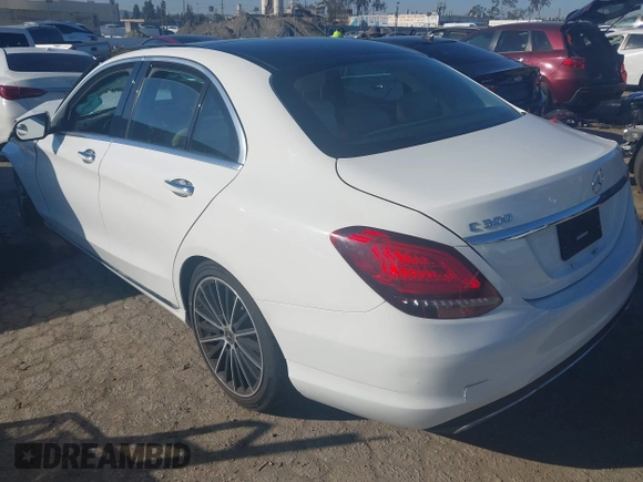 2020 Mercedes-Benz C 300 with VIN W1KWF8DB7LR594871, listed as a IAAI auction lot 41761027 with 28,732 mi miles and . Bid and sale history available at carsss.com. Image 3.