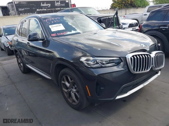 2022 BMW X3 sDrive30i with VIN 5UX43DP06N9J82018, listed as a IAAI auction lot 41948589 with NaN miles. Bid and sale history available at carsss.com. Image 1.