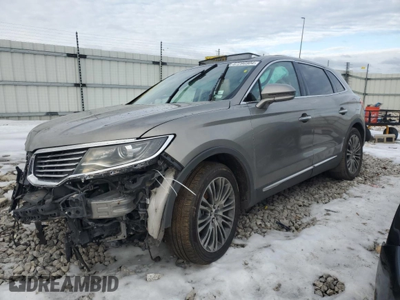 2016 Lincoln MKX Reserve with VIN 2LMTJ6LP2GBL33489, listed as a Copart auction lot 87296904 with Not Provided miles and Salvage Title. Bid and sale history available at carsss.com. Image 1.