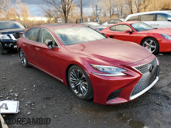 2018 Lexus LS 500 with VIN JTHB51FF5J5005774, listed as a Copart auction lot 62984385 with 21,328 mi miles and Salvage title. Bid and sale history available at DreamBid. Image 4.