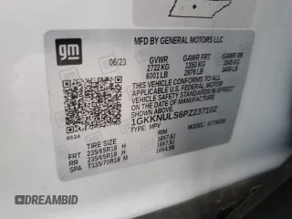 2023 GMC Acadia SLT with VIN 1GKKNULS6PZ237102, listed as a Copart auction lot 57768475 with Not provided miles and Salvage title. Bid and sale history available at DreamBid. Image 13.