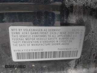 2007 Volkswagen Passat 2.0T z VIN WVWLK73C87E005532, wystawiony jako IAAI lot #42431778 z przebiegiem 175 793 mil mil oraz . Historia ofert i sprzedaży dostępna na DreamBid. Obrazek 9.
