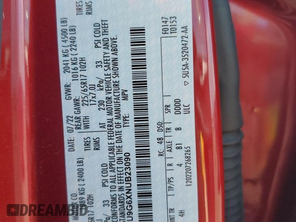 2022 Ford Escape SE с VIN 1FMCU9G6XNUB23090, выставлен на аукционе Copart как лот 61340195 с пробегом 16 286 миль миль и Списание • Salvage title. История ставок и продаж доступна на DreamBid. Изображение 13.