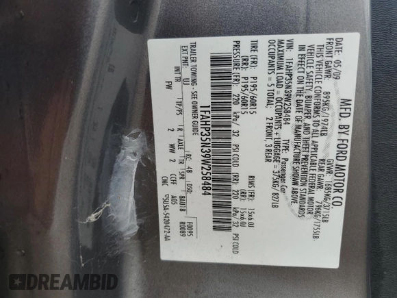 2009 Ford Focus SE with VIN 1FAHP35N39W258484, listed as a Copart auction lot 72679704 with 88,824 mi miles and Salvage Title. Bid and sale history available at DreamBid. Image 12.