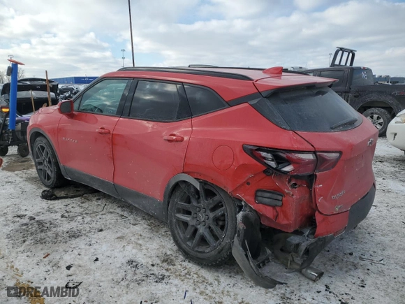 2019 Chevrolet Blazer with VIN 3GNKBCRS2KS697859, listed as a Copart auction lot 42671545 with 130,279 mi miles and Salvage Title. Bid and sale history available at carsss.com. Image 2.
