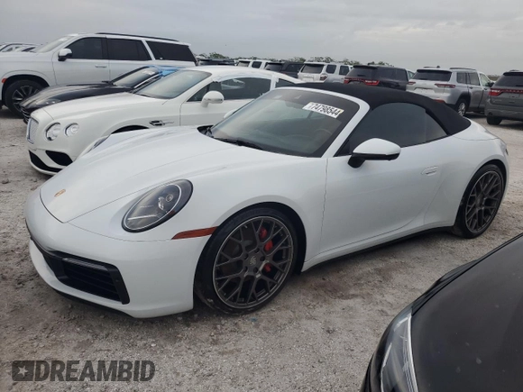 2020 Porsche 911 991 Carrera with VIN WP0CA2A90LS251516, listed as a Copart auction lot 74798544 with 35,071 mi miles and Non Repairable. Bid and sale history available at carsss.com. Image 1.