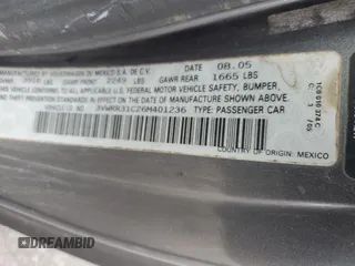 2006 Volkswagen Beetle z VIN 3VWRR31C26M401236, wystawiony jako Copart lot #72189394 z przebiegiem Nie podano mil oraz Szkoda całkowita • Salvage title. Historia ofert i sprzedaży dostępna na DreamBid. Obrazek 12.