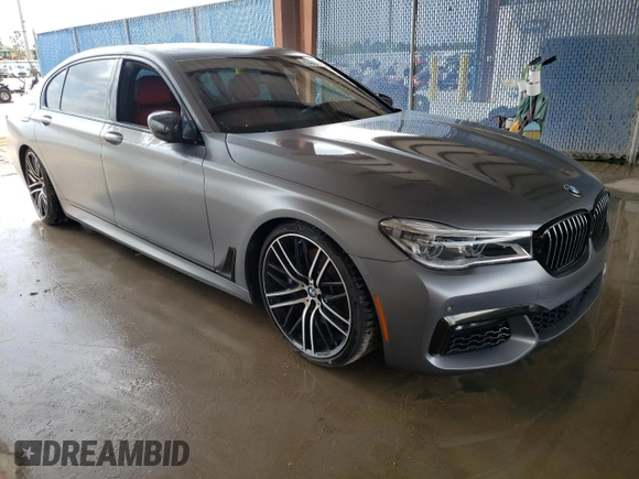 2017 BMW 7 Series 750i with VIN WBA7F0C37HGM22348, listed as a Copart auction lot 65400123 with 0 mi miles. Bid and sale history available at carsss.com. Image 4.