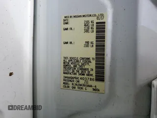 2017 Nissan Maxima SL with VIN 1N4AA6AP6HC403786, listed as a Copart auction lot 56538795 with 100,584 mi miles and Salvage title. Bid and sale history available at DreamBid. Image 12.
