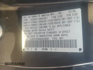 2009 Acura RDX Technology with VIN 5J8TB18589A002925, listed as a Copart auction lot 62224635 with Not provided miles and Salvage title. Bid and sale history available at DreamBid. Image 13.