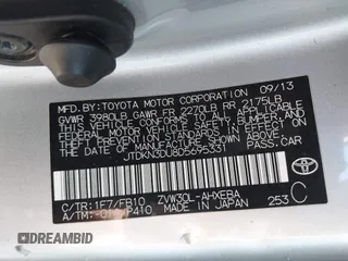 2013 Toyota Prius One with VIN JTDKN3DU8D5695331, listed as a IAAI auction lot 41717067 with 142,650 mi miles. Bid and sale history available at carsss.com. Image 9.