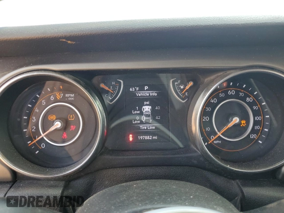 2019 Jeep Wrangler Unlimited Sport Altitude with VIN 1C4HJXDG5KW629768, listed as a Copart auction lot 51222705 with 197,882 mi miles and Salvage title. Bid and sale history available at DreamBid. Image 9.