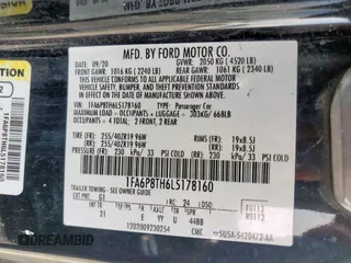 2020 Ford Mustang EcoBoost with VIN 1FA6P8TH6L5178160, listed as a Copart auction lot 57364325 with Not provided miles and Salvage title. Bid and sale history available at DreamBid. Image 13.