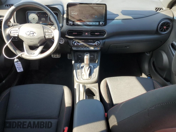 2023 Hyundai Kona N Line with VIN KM8K33A33PU943766, listed as a Copart auction lot 42802485 with 29,280 mi miles and Salvage Title. Bid and sale history available at carsss.com. Image 8.