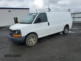 2008 Chevrolet Express Cargo z VIN 1GCFG15X381122844, wystawiony jako Copart lot #48743495 z przebiegiem 215 815 mil mil oraz Czysty tytuł • Clean title. Historia ofert i sprzedaży dostępna na DreamBid. Obrazek 1.