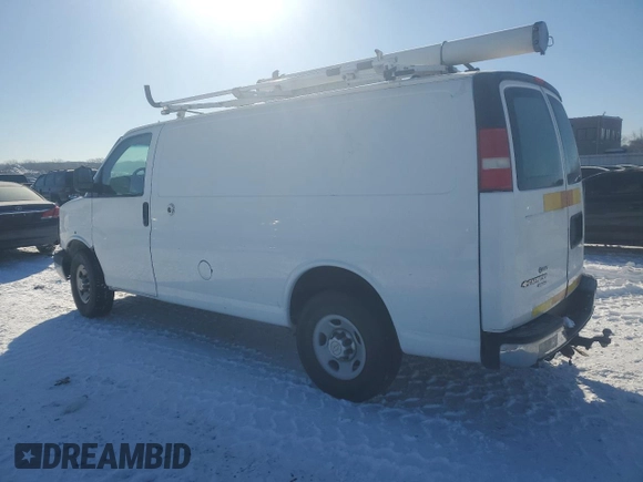 2014 Chevrolet Express Cargo Van with VIN 1GCWGFCB2E1114900, listed as a Copart auction lot 46157065 with 143,434 mi miles and Clean Title. Bid and sale history available at carsss.com. Image 2.