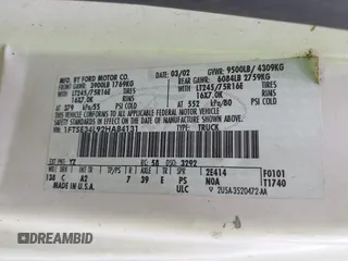 2002 Ford Econoline Cargo с VIN 1FTSE34L92HA84131, выставлен на аукционе IAAI как лот 42404153 с пробегом 175 259 миль миль и . История ставок и продаж доступна на DreamBid. Изображение 9.