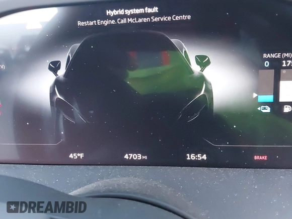 2023 McLaren Artura z VIN SBM16AEA4PW001449, wystawiony jako IAAI lot #41347791 z przebiegiem 4703 mil mil oraz . Historia ofert i sprzedaży dostępna na DreamBid. Obrazek 15.