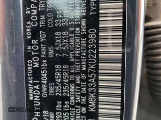 2019 Hyundai Kona Limited with VIN KM8K33A57KU223980, listed as a Copart auction lot 46516253 with 36,600 mi miles. Bid and sale history available at carsss.com. Image 14.