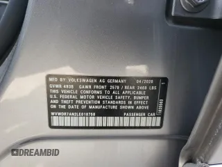2020 Volkswagen Arteon z VIN WVWDR7AN2LE018758, wystawiony jako Copart lot #51904095 z przebiegiem 46 279 mil mil oraz Szkoda całkowita • Salvage title. Historia ofert i sprzedaży dostępna na DreamBid. Obrazek 12.