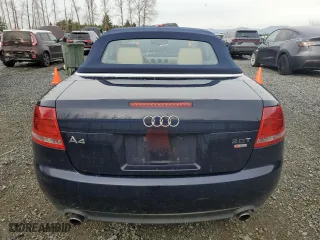2007 Audi A4 2.0T with VIN WAUAF48H27K017866, listed as a Copart auction lot 86178714 with 66,146 mi miles and Salvage Title. Bid and sale history available at carsss.com. Image 6.